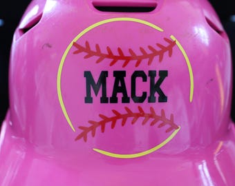 Softball name decal, custom name decal, name decal, helmet, softball decal, softball helmet, softball team, softball yeti decal, softball