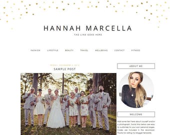 plantilla de corazones oro blogger blogspot