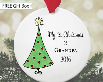 New Grandparents Ornament New Grandpa Gift First Christmas as Grandpa & Grandma Personalized Christmas Tree Grandparent Ornament OR1606