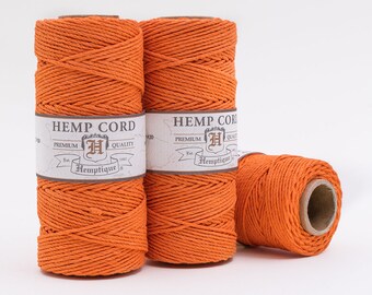 Orange Hemp Cord, 1mm, 205 Feet, Bead Cord, Halloween Twine -T3