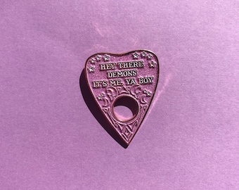 Glitter Pink Rose Gold Spooky Demon Ouija Planchette Pin Buzzfeed Unsolved Inspired