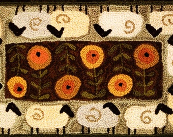Sheep Garden Tour Punch Needle Pattern - Punchneedle Embroidery Pattern #TTB 681