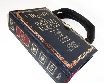 Book Purse Library of World Poetry Handbag Upcycled Book Bag Vintage Trendy Purse