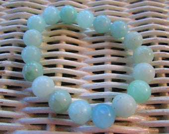 325 Womens amazonite 10mm handmade beaded beach ocean bracelet
