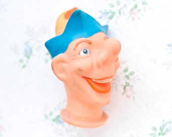 Jester Head - Rubber Clown - Doll Parts - for altered arts assemblage