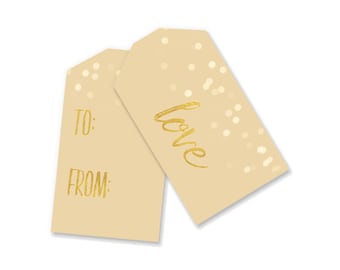Gift Tags Printable | Rustic Christmas Gift Tags | Digital Hanukkah Gift Tags | INSTANT DOWNLOAD | Cream and Gold Holiday Decor Vintage