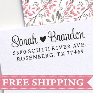 Address Stamp With Heart, Return Address Stamp Self Ink, Heart Address Stamp, Personalized Christmas Gift, Personalized Wedding Gift (E30)