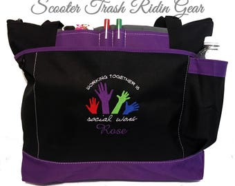 Free Shipping - Personalized Social Worker Tote Bag - More Colors - monogrammed - New