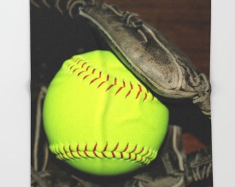 Softball Fleece Blanket-Sports Blanket-Yellow & Black Blanket-Sherpa Throw Blanket-Boys Bed Blanket-Girls Bed Blanket-Sports Home Decor
