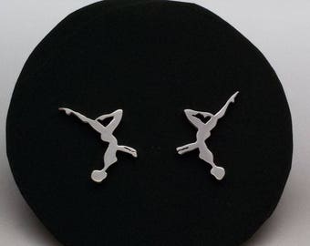 Swimming earrings, Synchronized swimming Silver earrings,gift for swimmers