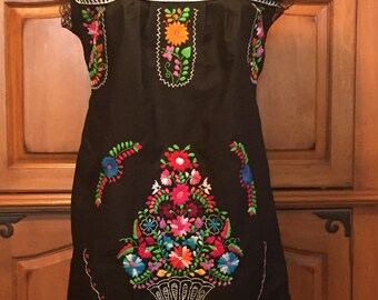 Custom Puebla Mexican embroidery dress ladies womens small medium large xlarge plus bridesmaid wedding