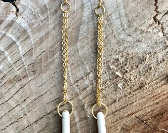 Howlite spike earrings