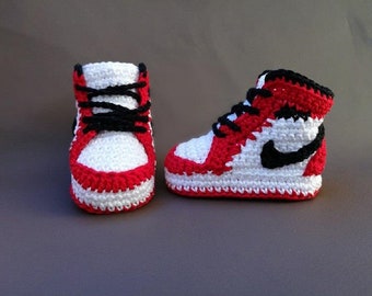 Crochet PATTERN baby sneakers, Air Jordan style booties, nike