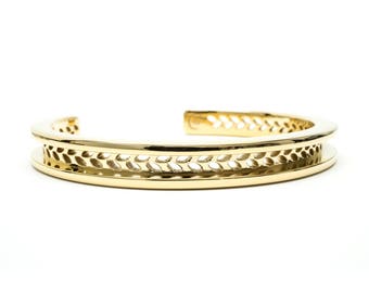 Hair Tie Bracelet, Hair Tie Bracelet Holder, Hair Tie Bracelet Cuff - Laurel Design Gold