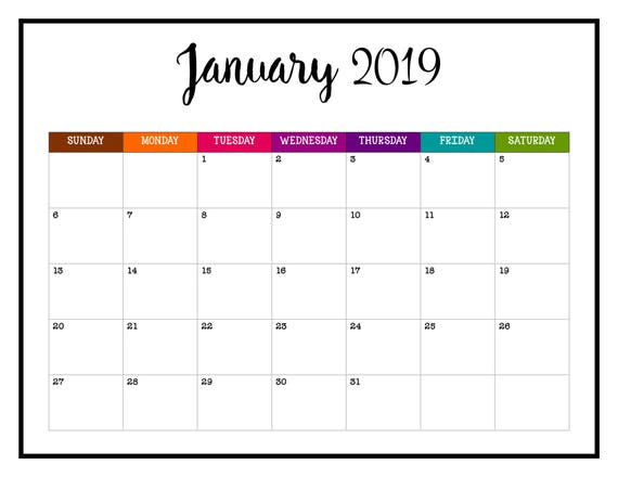 calendar 2019