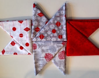 4 x Christmas Patchwork Fabric Fat Quarters