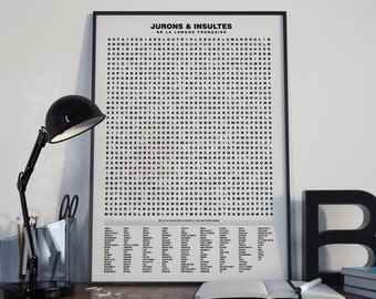 Deco poster - Compilation of swear words and insults - 70 x 50