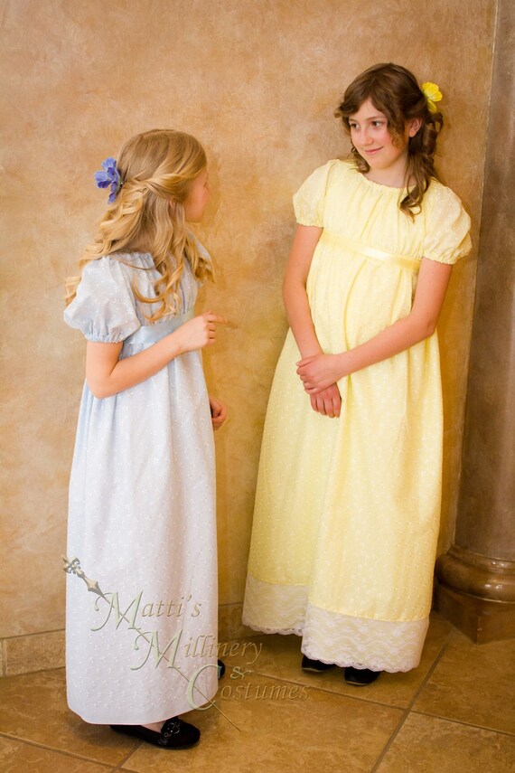 Eyelet Regency Jane Austen Girl Childrens Ball Gown Dress