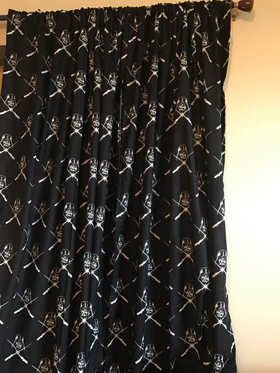 Black Star Wars Glow In The Dark Curtain Panels Choose Size