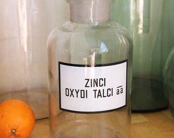 Vintage 2L Apothecary Bottle With Lid Clear Glass Apothecary Jar Pharmacy Bottle Storage Jar Bathroom Jar, Candy Jar, Bathroom Kitchen Decor