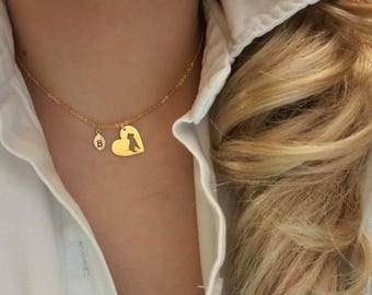 Delicate Petite Pit Bull Dog Necklace,Pit Bull Dog necklace,Layering necklace, Tiny Necklace ,Bridesmaid Gift, valued gift,DOG necklace