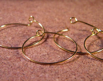 10 rings / hoop earrings gold plated 25 mm N ° 3