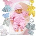McCalls 8554 Sewing Pattern Doll Clothes Package T-Shirt Cap Dress Jumper Pinafore Panties Bloomers Sleeper Bonnet Headband Uncut
