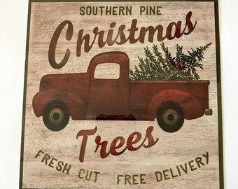 Christmas Sign - Christmas Truck Sign - Wreath Sign - Wreath Attachment