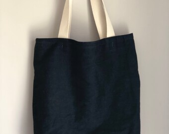 Denim Lined Vinyl Carrier Tote
