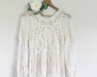 ELLE lace long dress maternity | ivory
