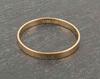Gold Filled Flat Ring ~ Size R