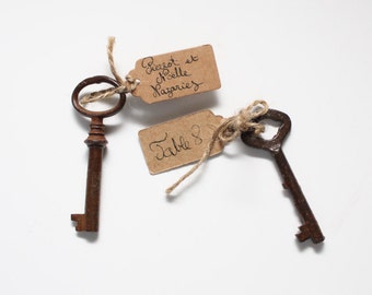 Key tag for vintage table plan