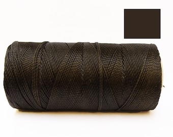 Dark Brown Waxed Cord Macrame Cord spool of 188 yards
