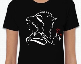 Beauty & The Beast Rose T-Shirt - Multiple Color Options Available - Adult/Youth Sizes Available