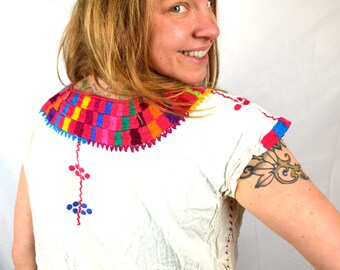 Vintage Embroidered Guatemala Hippie Top Shirt Tunic