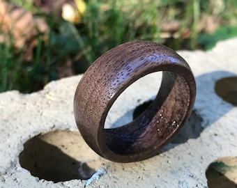 Rustic Wood Ring Made To Order Reclaimed Wood Gift for Him Gift for Her Custom Wooden Wedding Band