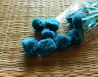 Teal Blue Pom Poms, 20mm Pom Pom Balls, Yarn Pom Poms, Party Pom Poms