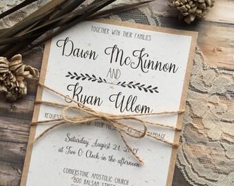 vintage wedding invitation