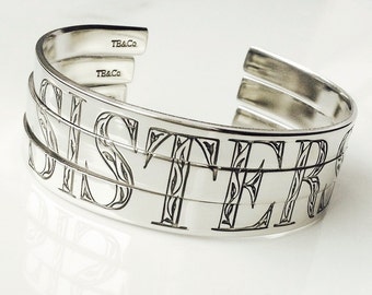 Sisters Bracelets . Personalized Sisters Jewelry Cuff . Sisters Set of 2, 3, 4 and 5 Bracelets . TBCO . Sister Gift