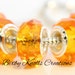 Orange Faceted Glass Like Acrylic Large Hole Bead for European Style Charm Bracelets