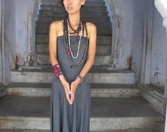 Grey Jumpsuit, Strapless Jumpsuit, Women's Harem Jumpsuit, Burning Man Clothing, Women's Clothing, Boho Chic Jumpsuit, Grey Harem Pants