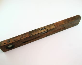 Vintage French Wood Level- French Vintage Spirit level