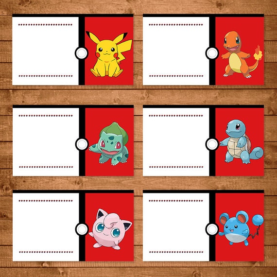 Free Pokemon Food Labels Free Pokemon Food Labels