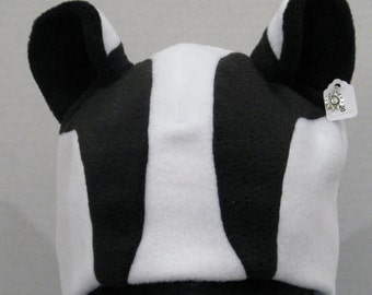 Badger Ear Hat - BLACK & WHITE