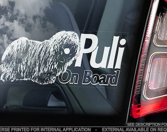 Puli on Board - Car Window Sticker - Hungarian Dog Sign Decal - V01