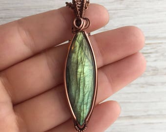 Labradorite Wire Wrapped Pendant
