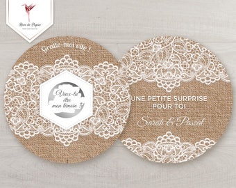 Scratch off card to ask to be your wedding witness.