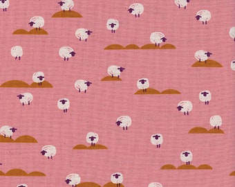 Cotton + Steel Panorama Sunrise - sheep - coral - 50cm