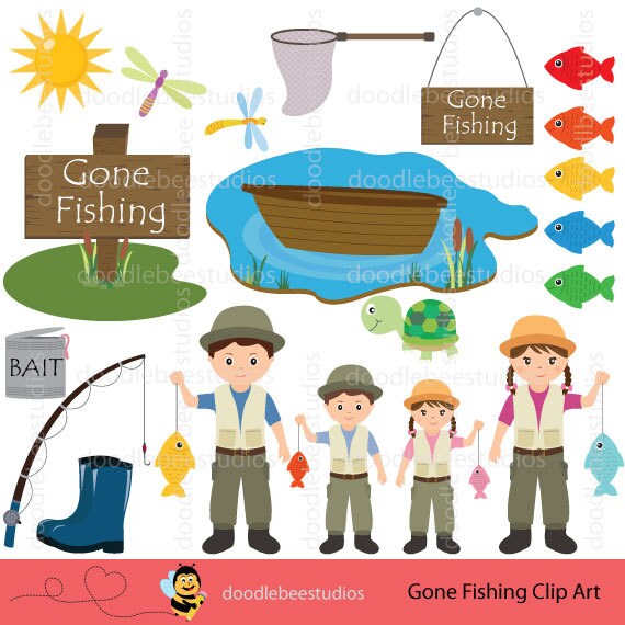 Fishing Clipart, Gone Fishing Clipart, Gone Fishin Clipart, Fishing ...