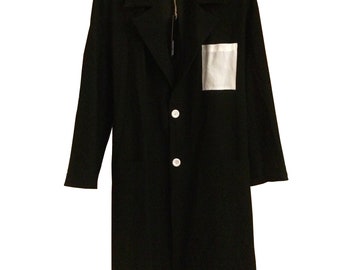 Black wool spring coat